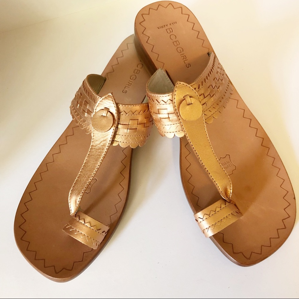 BCBG Max Azria Copper Leather Sandals